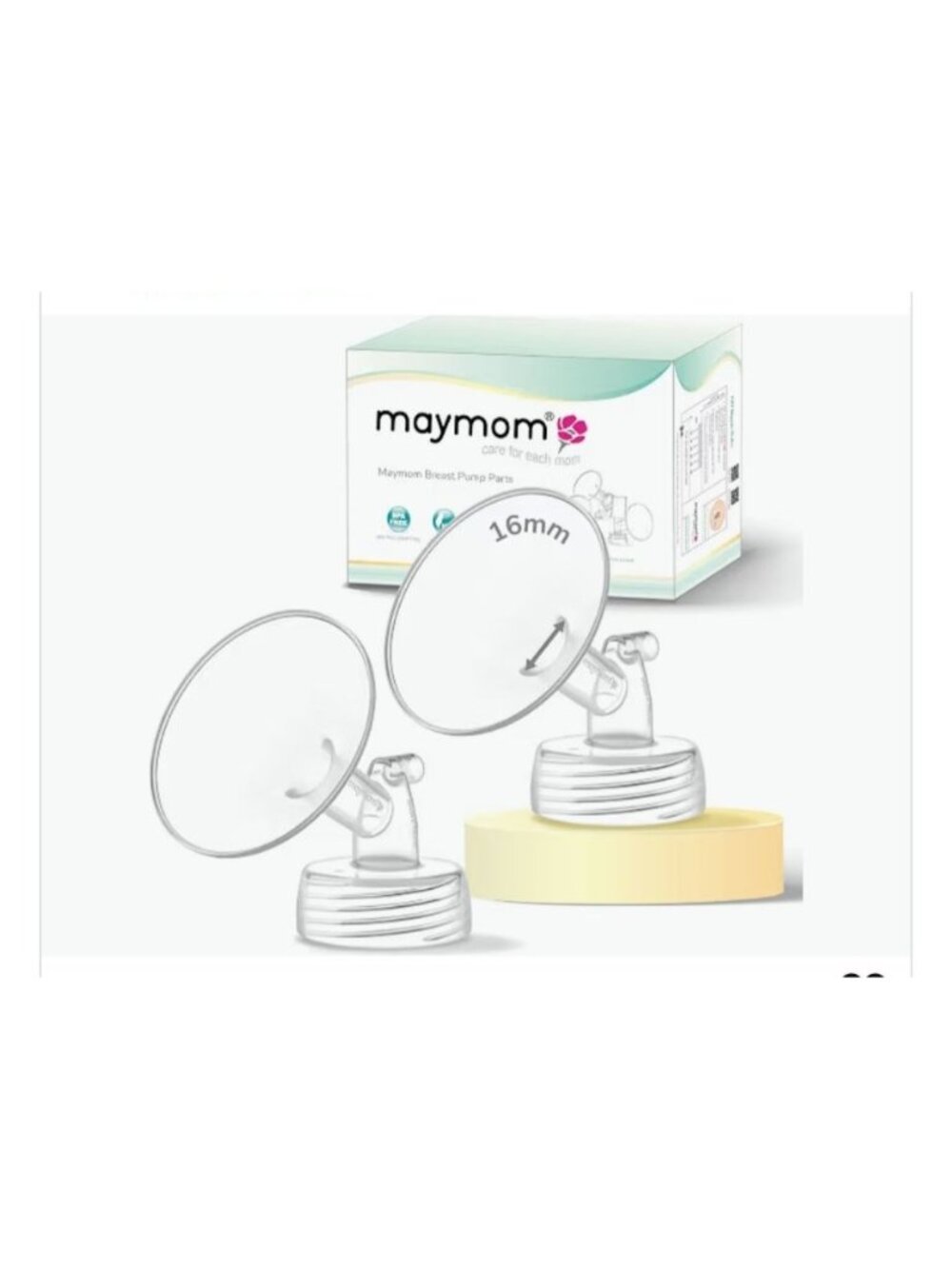 Maymom 16mm Wide Neck Pump Part Spectra S1/S2 & Motif Luna 2 Flanges Clear